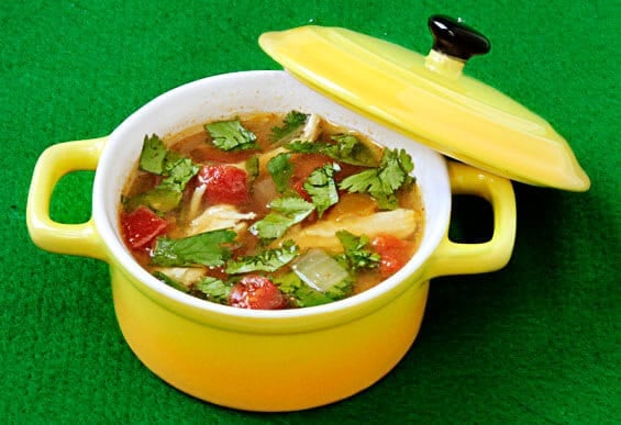 green chili chicken and lime soup