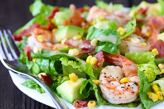 Shrimp, Avocado & Roasted Corn Salad