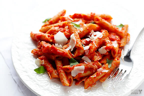 Pasta With Easy Roasted Red Pepper Sauce Gimme Some Oven