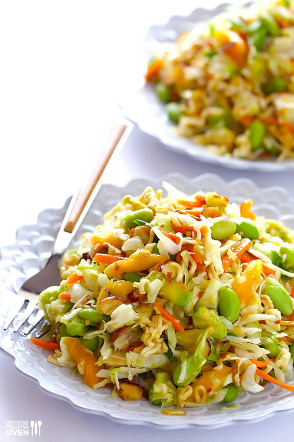 Crunchy Asian Ramen Noodle Salad -- made with fresher ingredients, and ready to go in 10 minutes! | gimmesomeoven.com