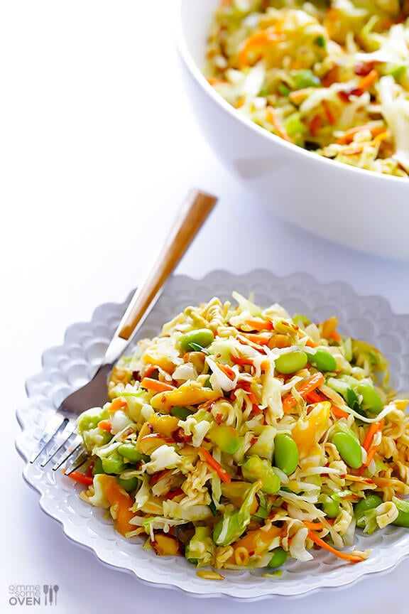 Crunchy Asian Ramen Noodle Salad -- made with fresher ingredients, and ready to go in 10 minutes!