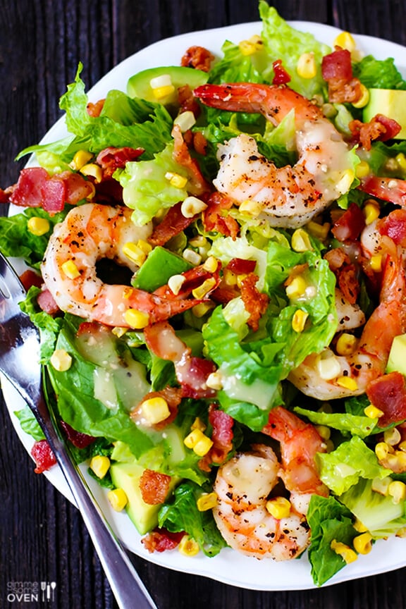 Shrimp, Avocado and Roasted Corn Salad | gimmesomeoven.com #glutenfree