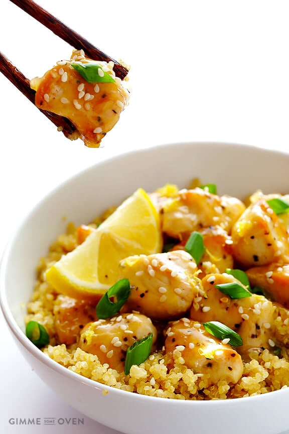 Skinny Honey Lemon Chicken | gimmesomeoven.com