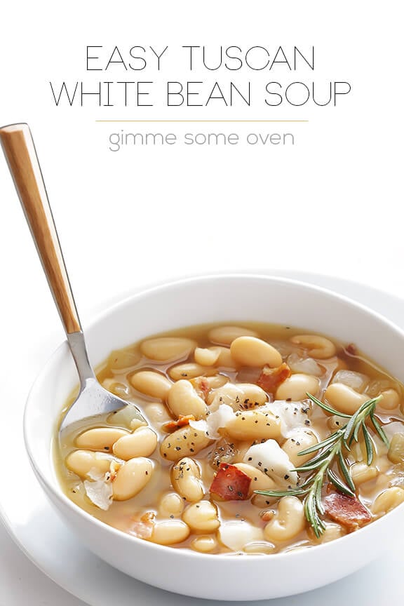 7-Ingredient Tuscan White Bean Soup | gimmesomeoven.com