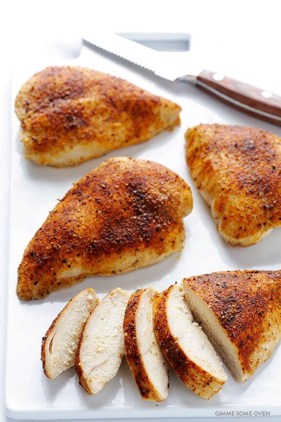 Learn how to make a PERFECT baked chicken breast -- delicious, juicy, tender, and fool-proof! | gimmesomeoven.com