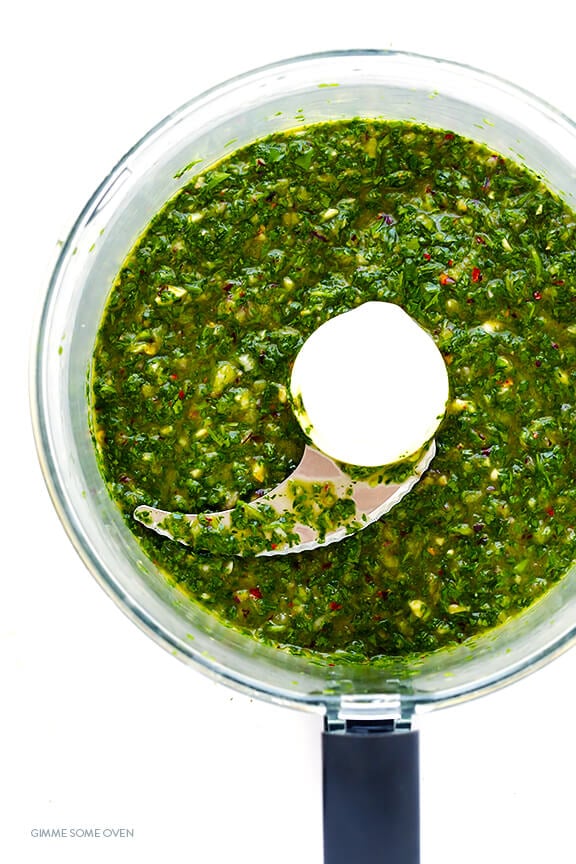 Chimichurri Shrimp -- full of the BEST fresh flavors, and ready to go in about 10 minutes! | gimmesomeoven.com