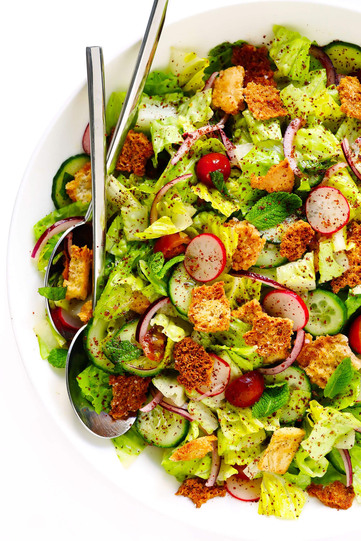 Best Fattoush Salad Recipe with Pita Croutons