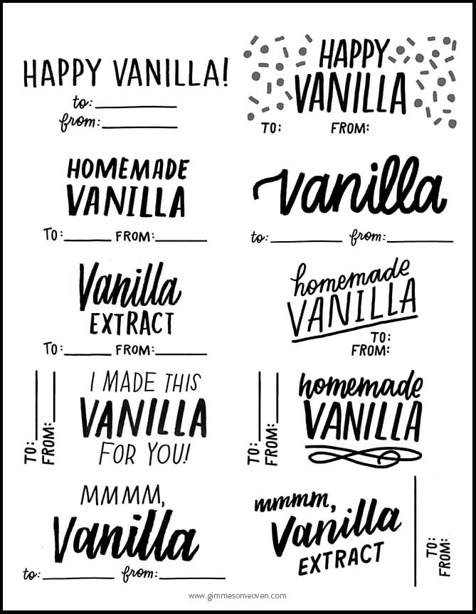 Free Vanilla Labels PDF