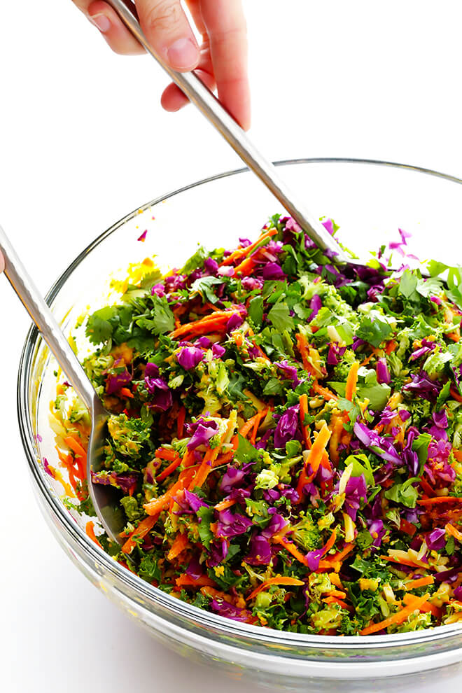 This detox salad is SERIOUSLY delicious -- made with all sorts of feel-good ingredients, and topped with a tasty Japanese carrot-ginger dressing. | gimmesomeoven.com (Vegan / Vegetarian / Gluten-Free)