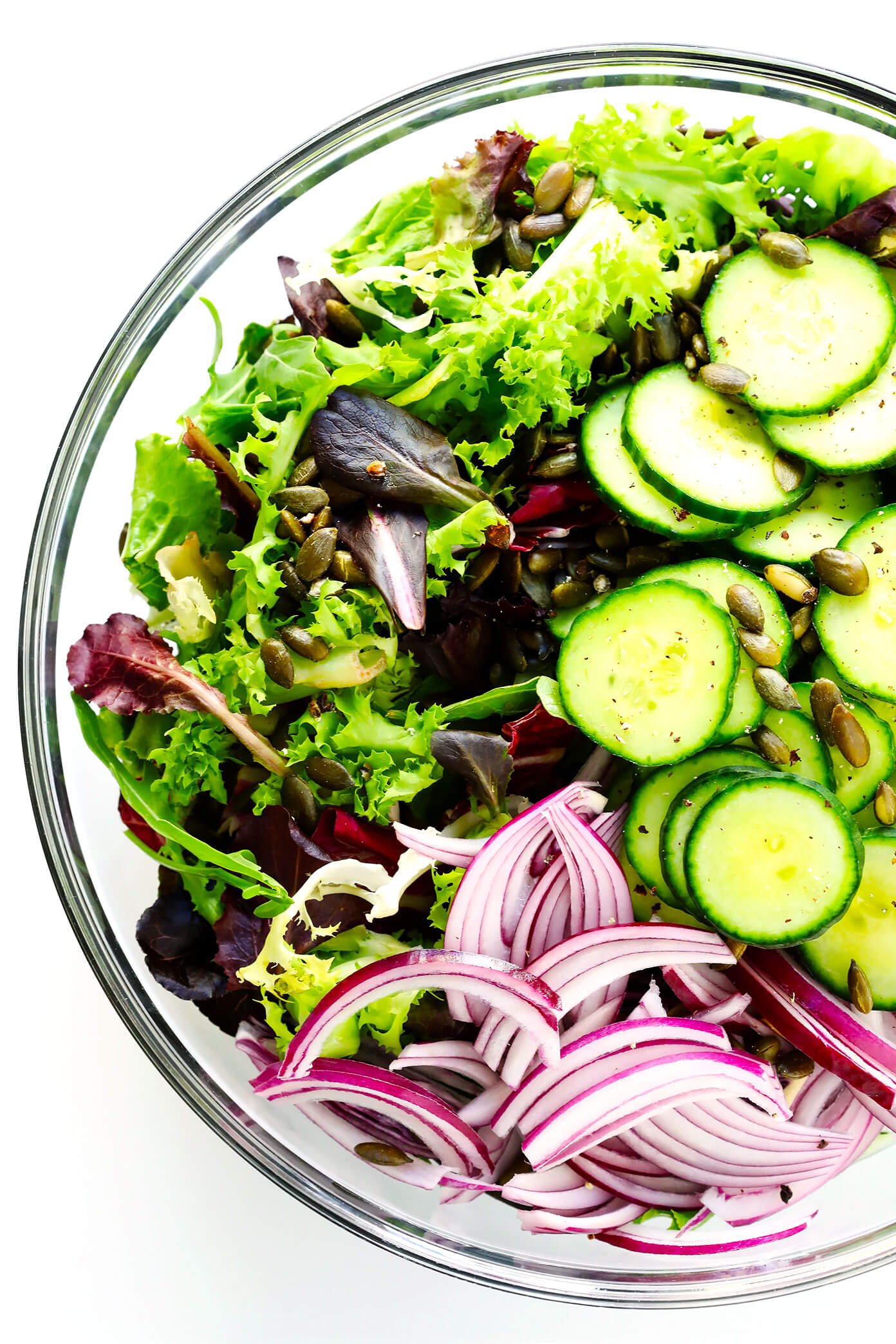 Everyday Salad Ingredients in Salad Bowl