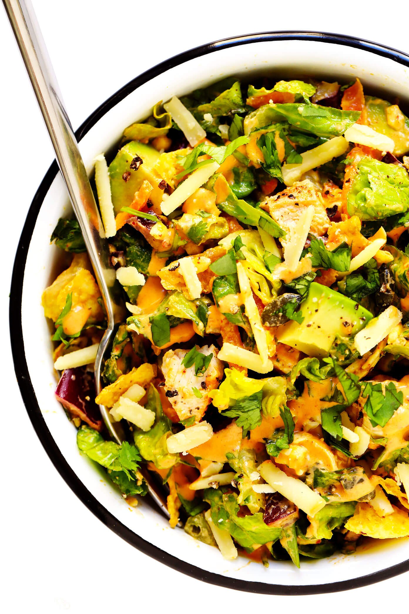 Chopped Salad with Chipotle Dressing Mixed In