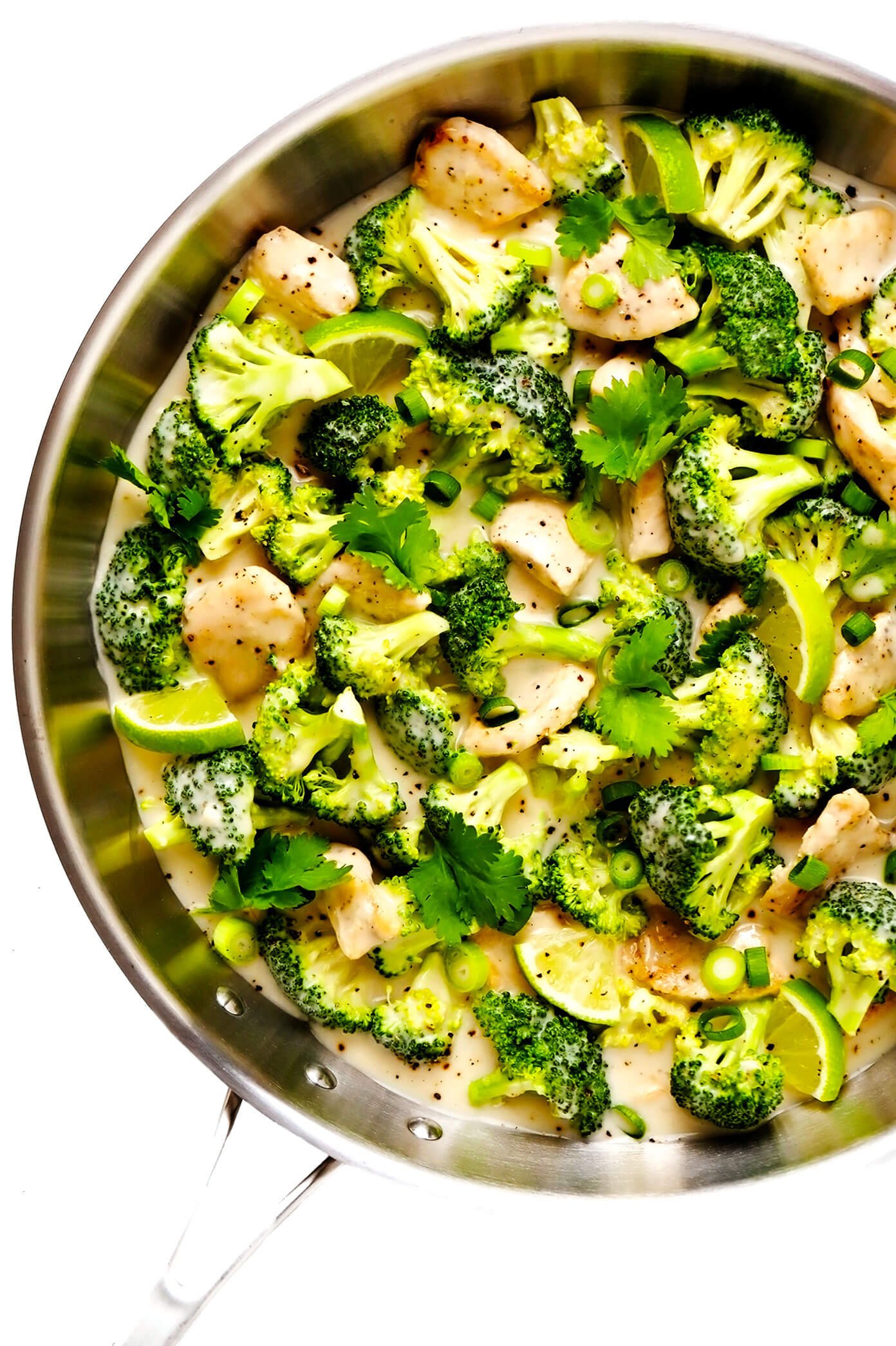 Chicken and Broccoli with Coconut Lime Sauce in Saute Pan