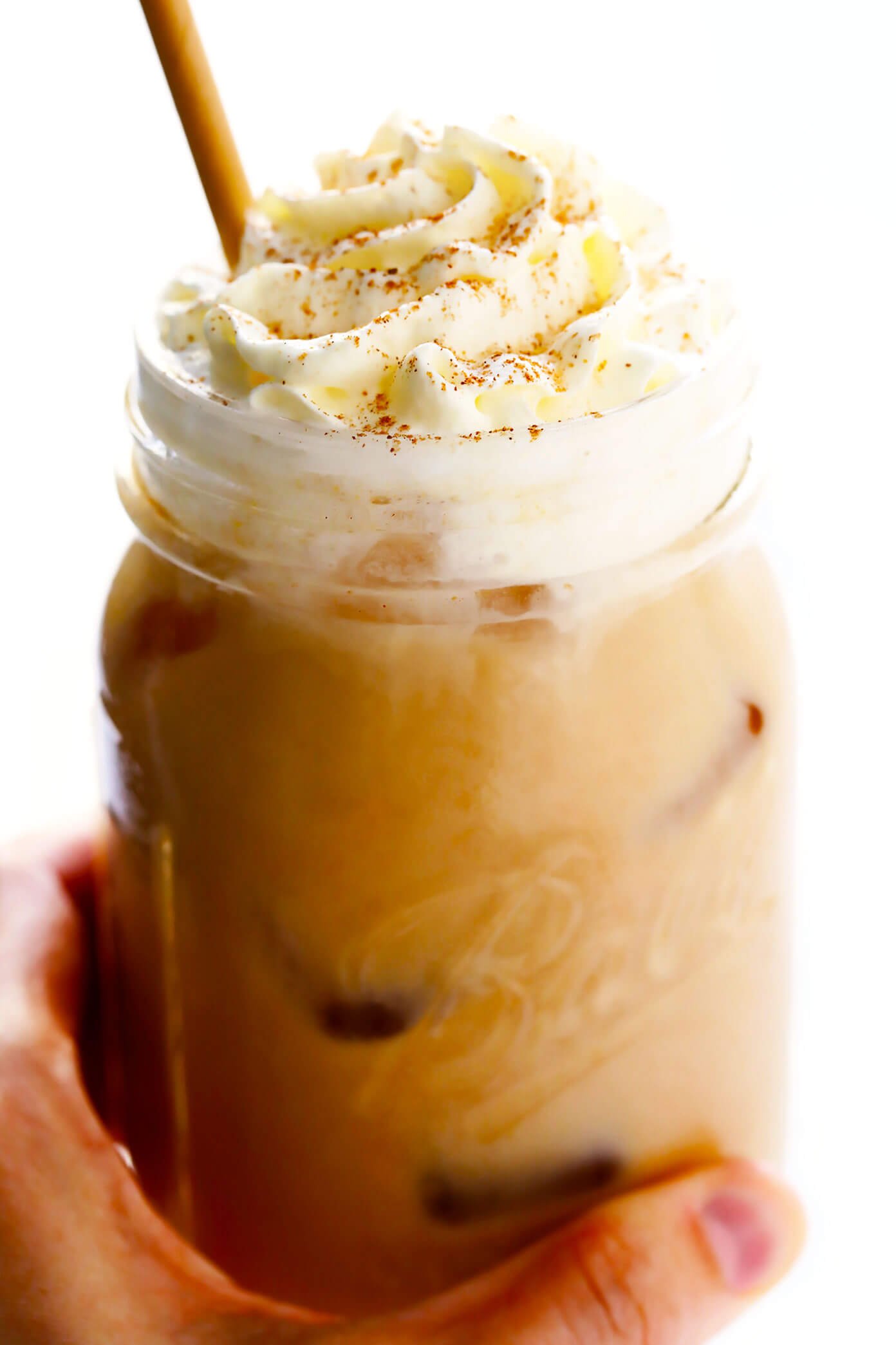 Iced Pumpkin Spice Latte with Whipped Cream