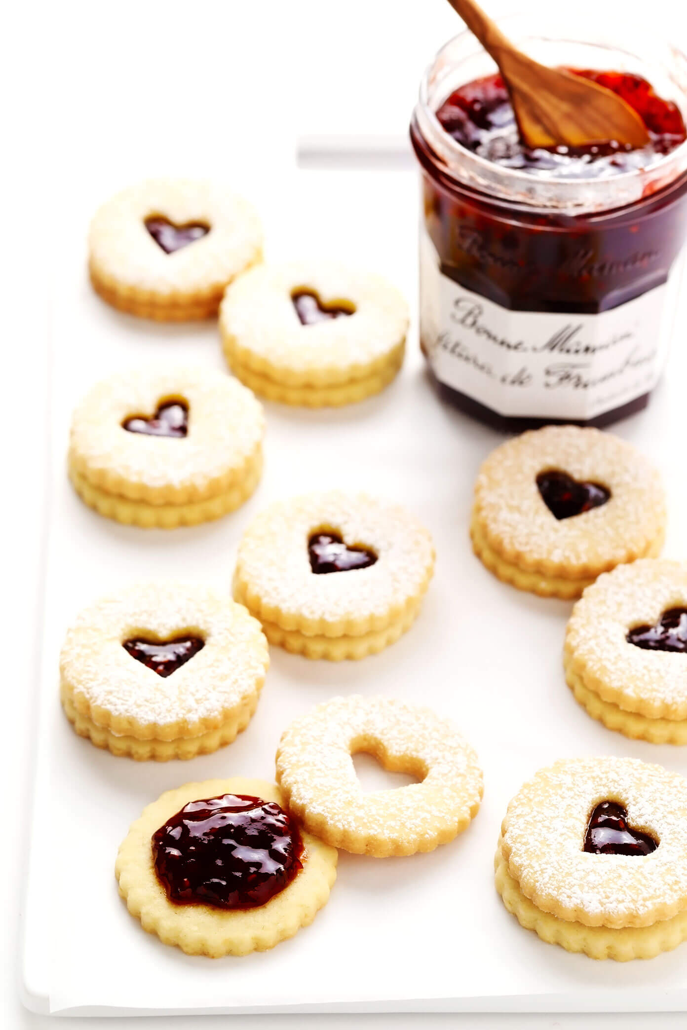 Linzer Cookie Hearts with Raspberry Jam