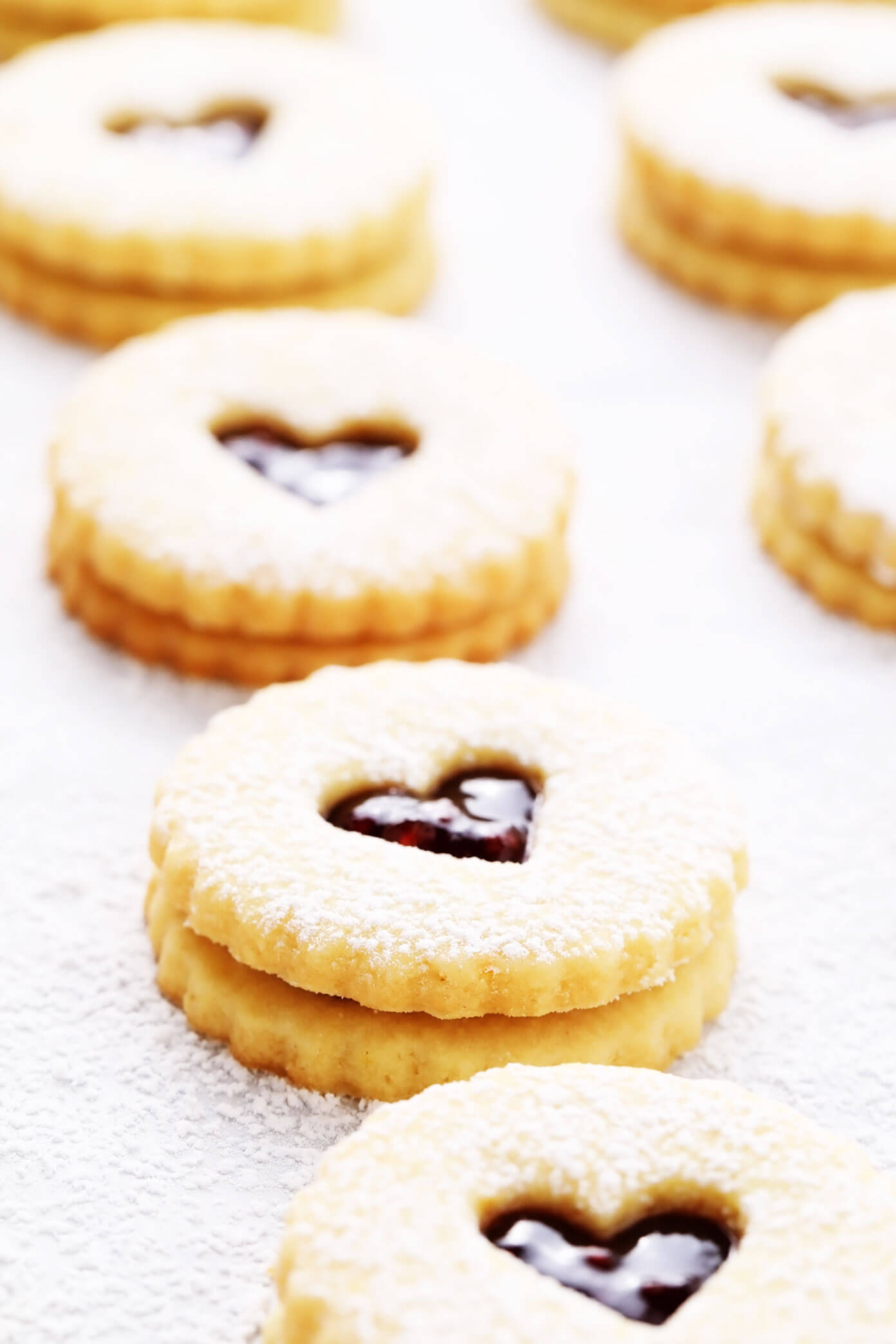 Linzer Cookies with Hearts (for Valentines Day)