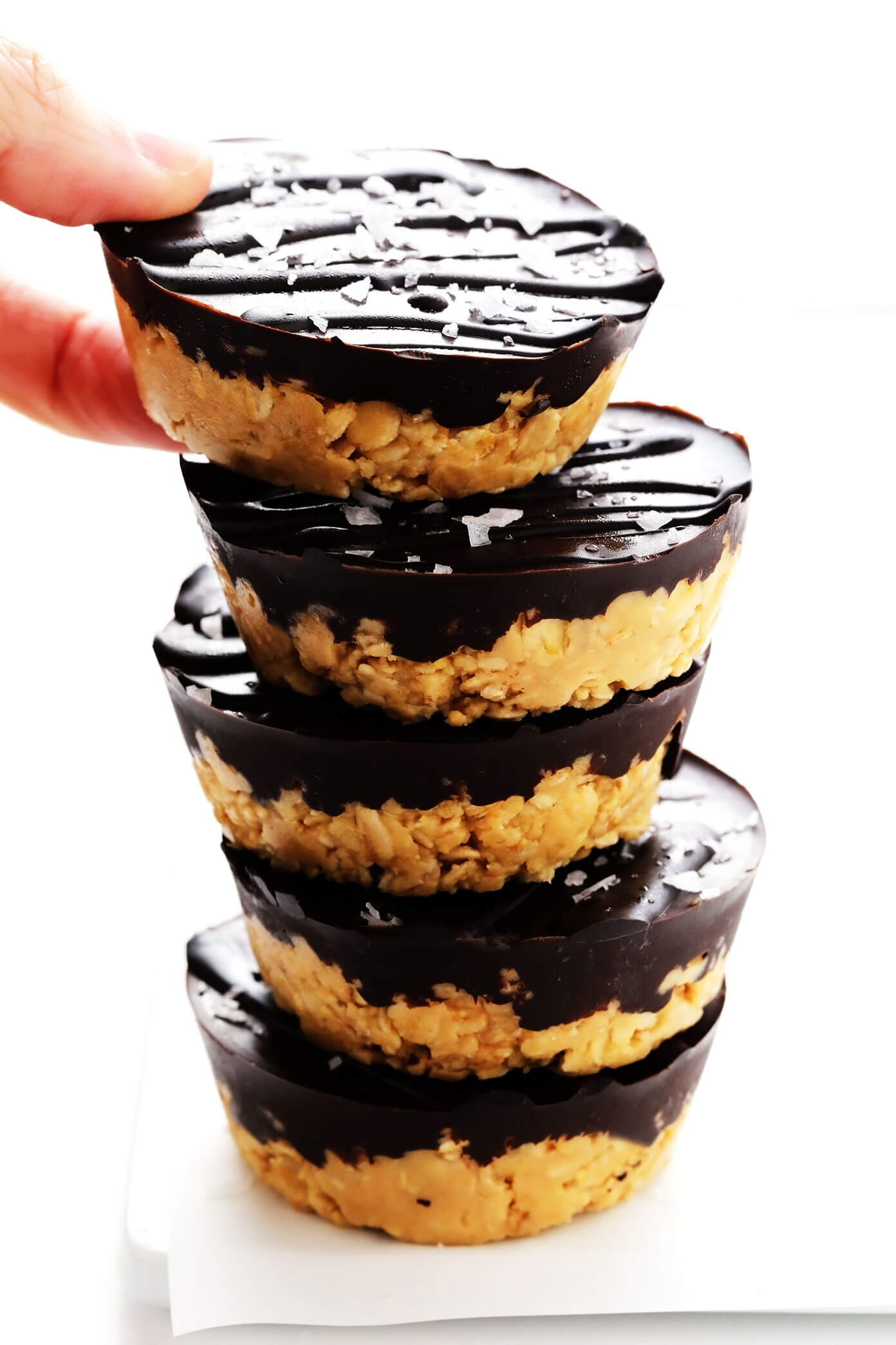 Salted Chocolate Peanut Butter Oat Cups