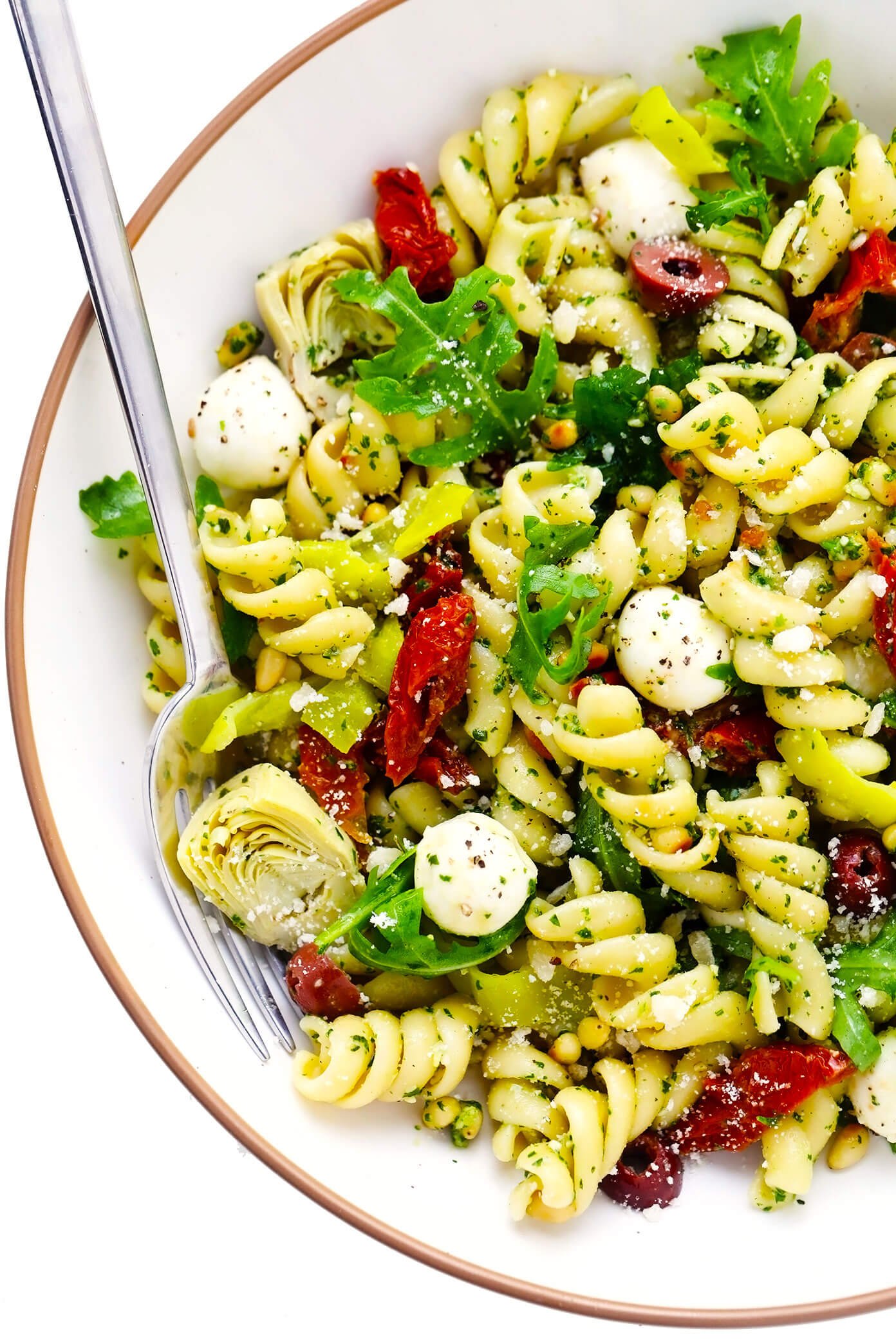 Pesto Pasta Salad in Bowl