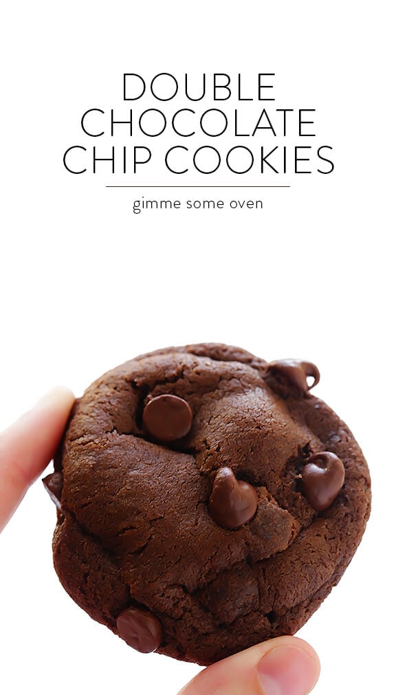 Double Chocolate Chip Cookies -- soft, chewy, and irresistibly good! | gimmesomeoven.com