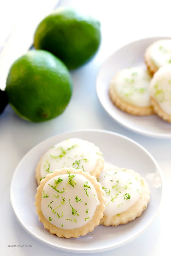 Coconut Lime Shortbread Cookies -- full of fresh lime, coconut, and buttery flavors, and topped with a light lime glaze. One of my all-time favorite cookie recipes! | gimmesomeoven.com