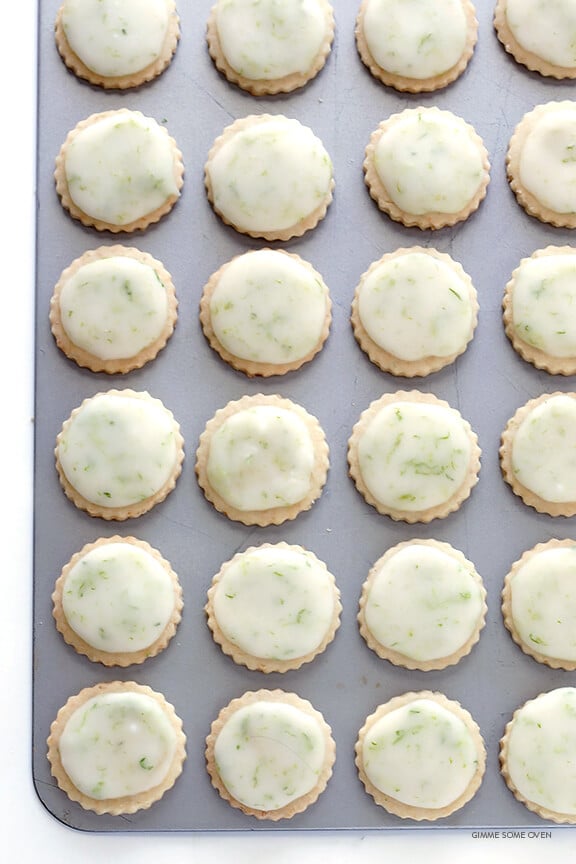 Coconut Lime Shortbread Cookies -- full of fresh lime, coconut, and buttery flavors, and topped with a light lime glaze. One of my all-time favorite cookie recipes! | gimmesomeoven.com
