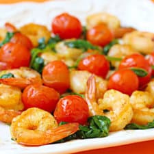 Sautéed Shrimp with Spinach & Tomatoes