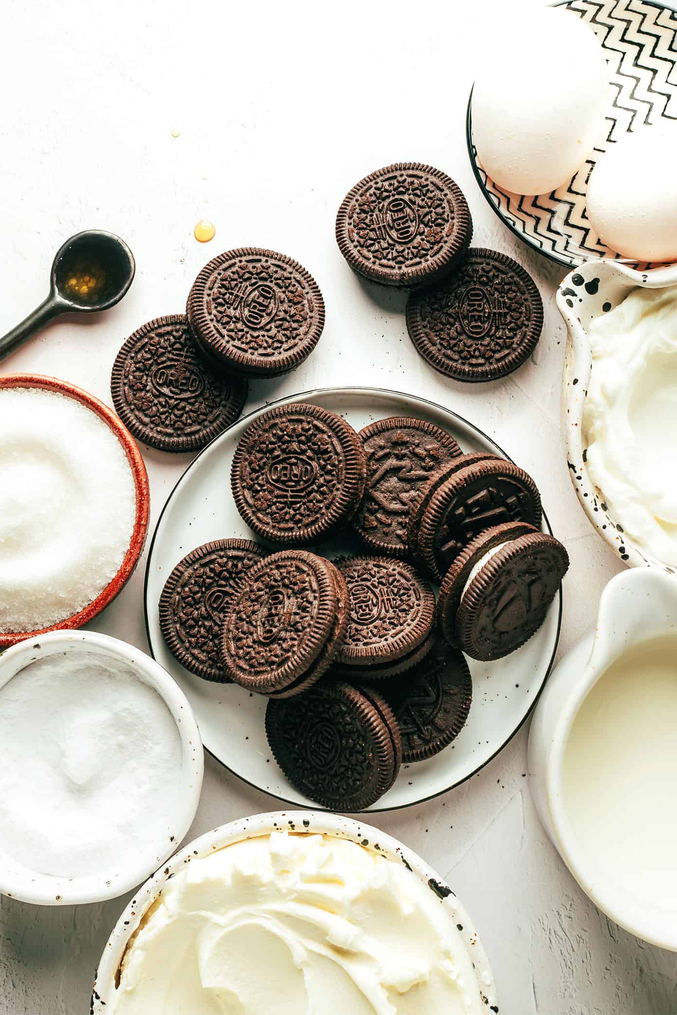 Ingredientes do Mini Cheesecake de Oreo