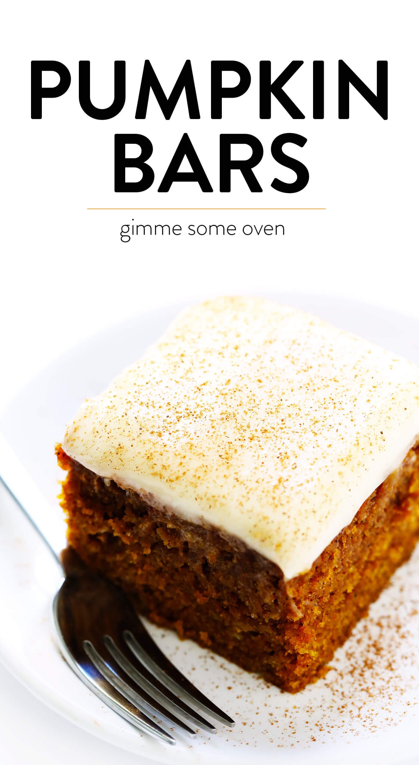 Pumpkin Bars with Cream Cheese Frosting | Gimme Some Oven