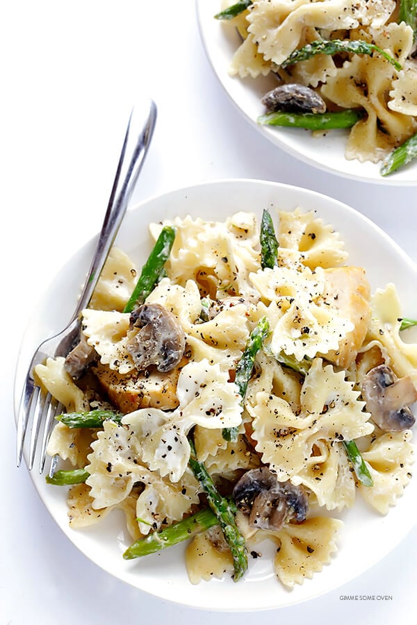 Pasta with Chicken, Asparagus & Goat Cheese 4