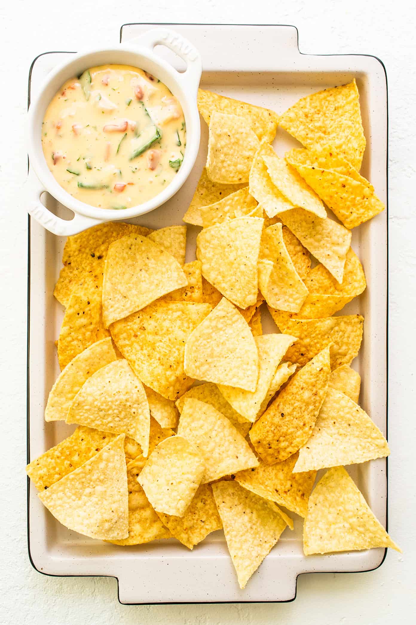 Potato Chips and Queso Blanco on Plate