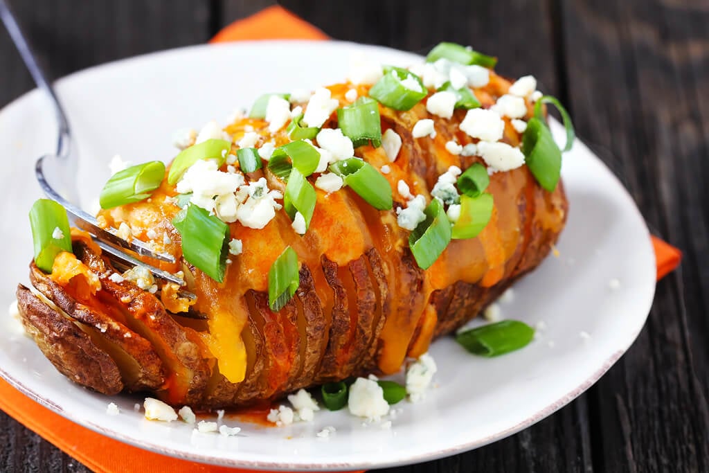 Buffalo Hasselback Potatoes