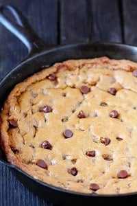Skillet Chocolate Chip Cookies | Gimme Some Oven