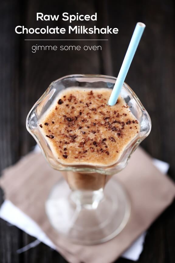 Raw Spiced Chocolate Milkshake | gimmesomeoven.com