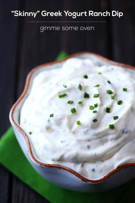 "Skinny" Greek Yogurt Ranch Dip Recipe | gimmesomeoven.com