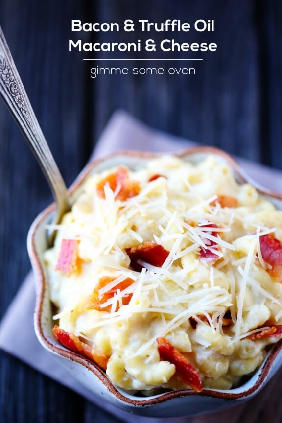 Bacon and Truffle Oil Macaroni and Cheese | gimmesomeoven.com