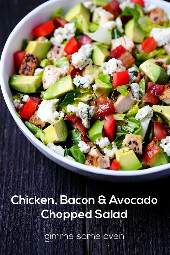 Chicken Bacon & Avocado Chopped Salad Recipe | gimmesomeoven.com