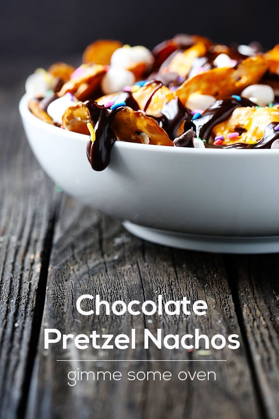 Chocolate Pretzel Nachos | gimmesomeoven.com