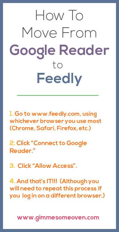 How To Move From Google Reader to Feedly | gimmesomeoven.com