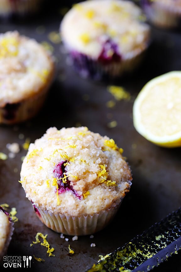 Lemon Blueberry Muffins Recipe | gimmesomeoven.com