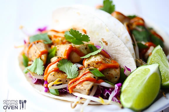 Thai Chicken Tacos | gimmesomeoven.com