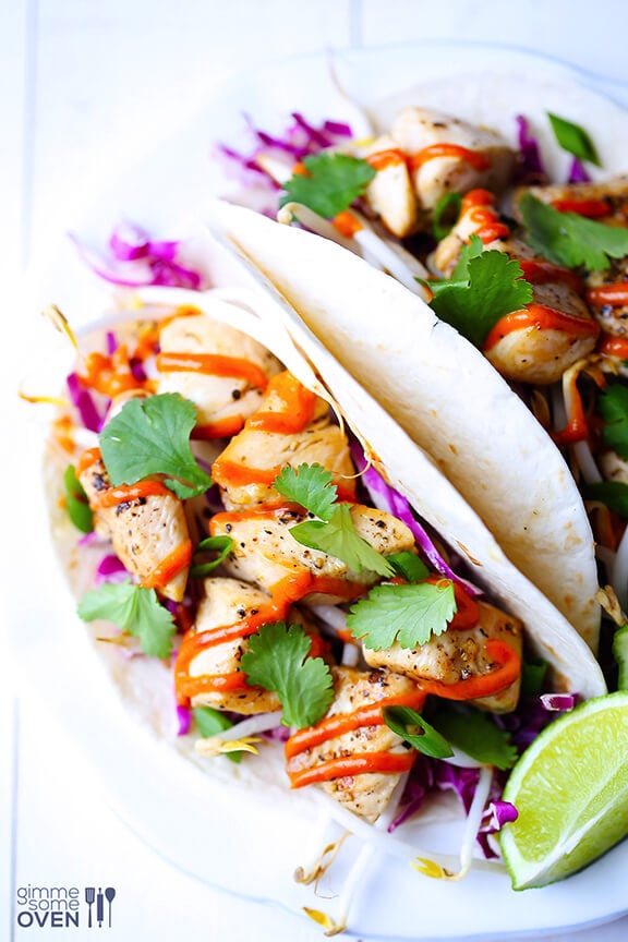 Thai Chicken Tacos | gimmesomeoven.com