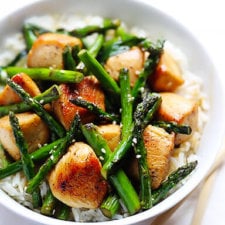 CHICKEN BREAST WHITE RICE & ASPARAGUS