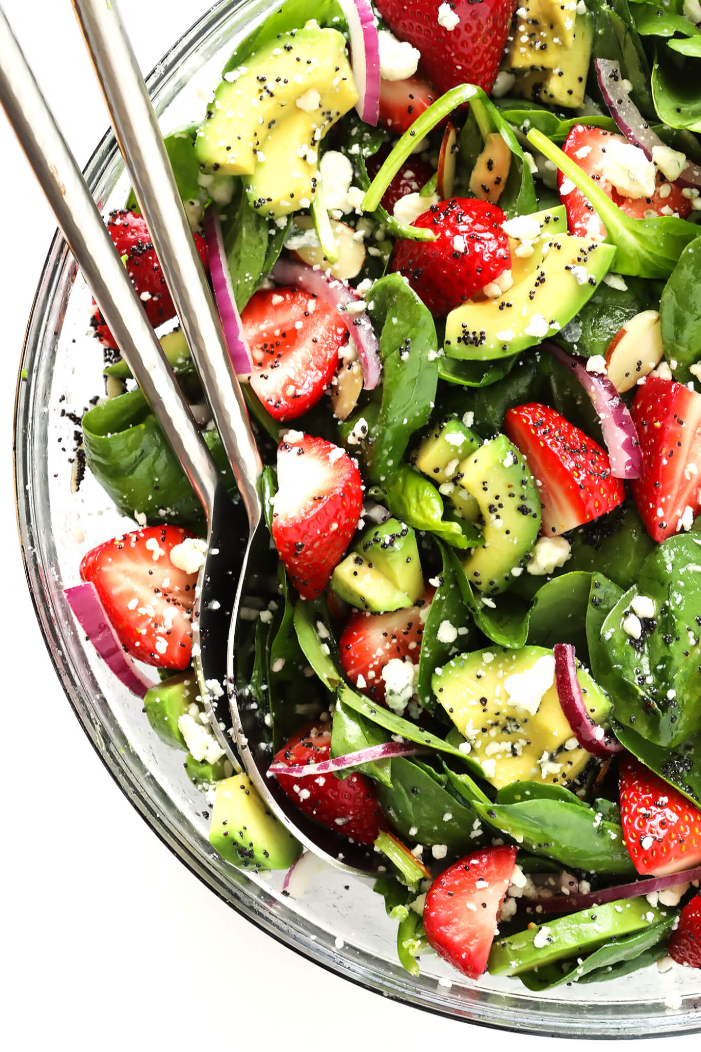 Avocado Strawberry Spinach Salad with Poppyseed Vinaigrette Recipe