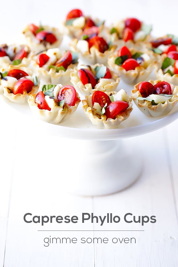 Caprese Phyllo Cups | gimmesomeoven.com
