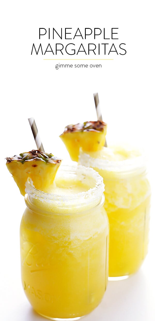 Fresh Pineapple Margaritas -- quick and easy to make, and so refreshing! | gimmesomeoven.com