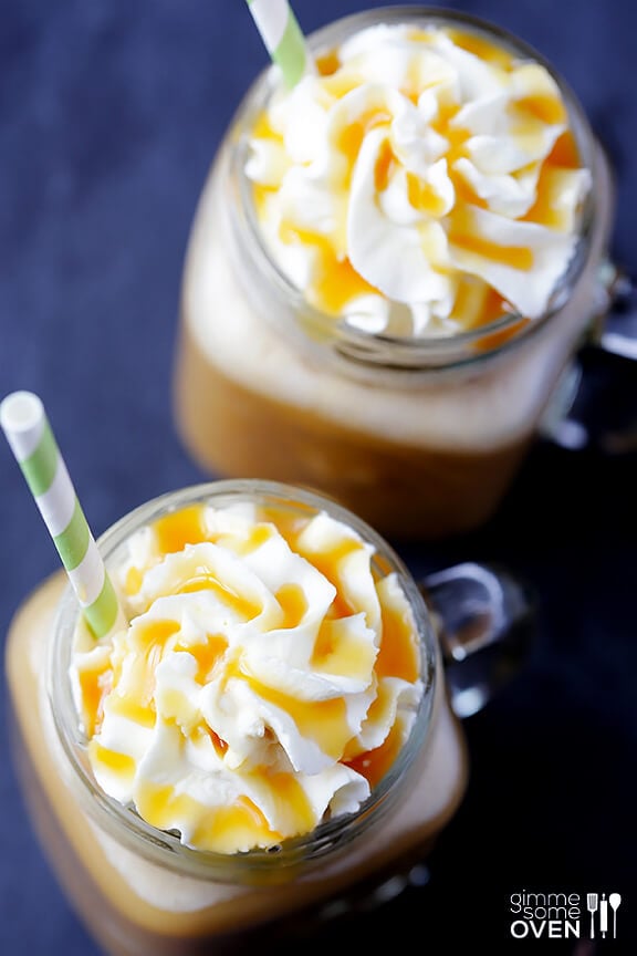 Skinny Caramel Frappe | gimmesomeoven.com