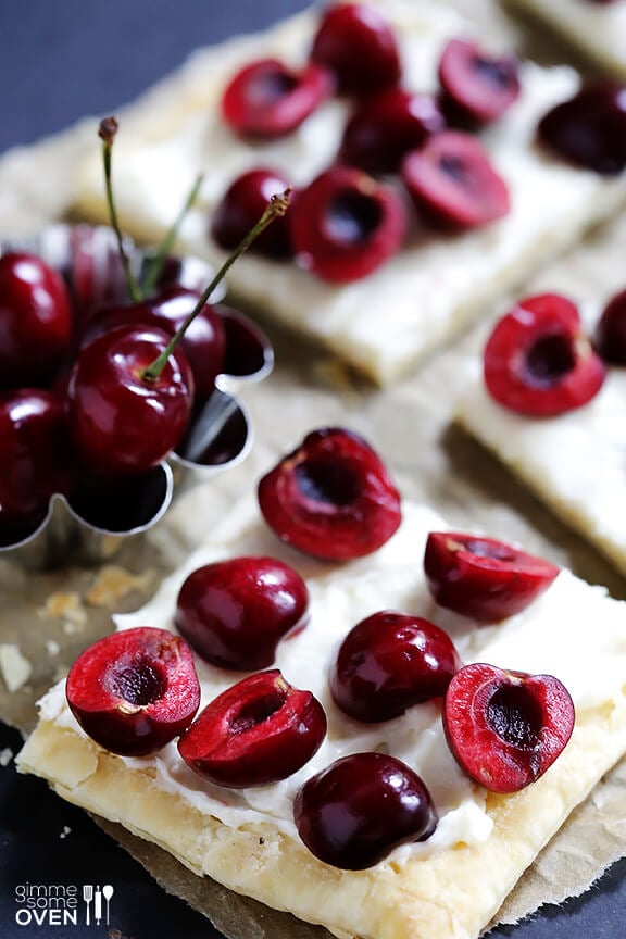 Easy Cherry Tart Recipe | gimmesomeoven.com #dessert