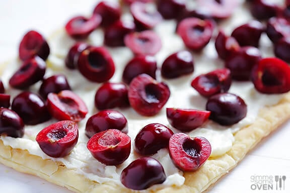 Easy Cherry Tart Recipe | gimmesomeoven.com #dessert