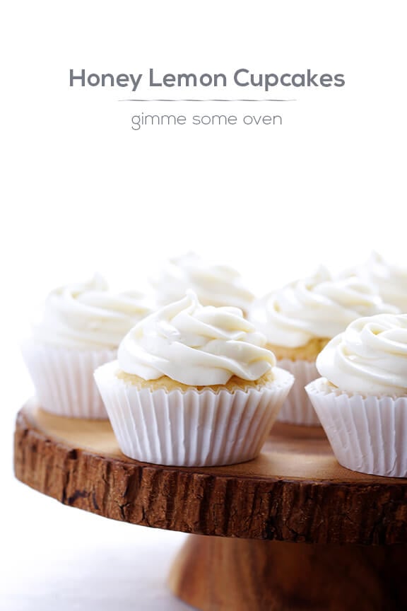 Honey Lemon Cupcakes (with Honey Cream Cheese Frosting) | gimmesomeoven.com