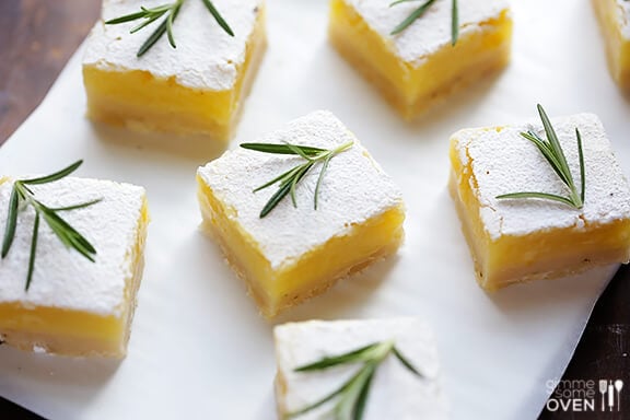 Rosemary Lemon Bars | gimmesomeoven.com