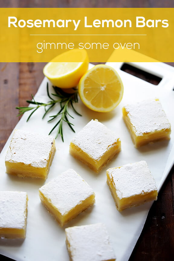 Rosemary Lemon Bars | gimmesomeoven.com